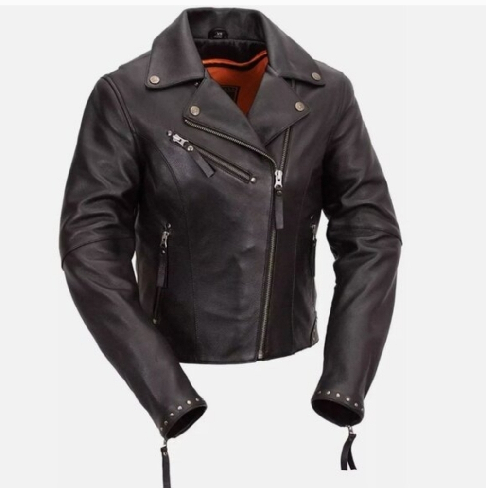 First Classics Heavy Black Leather Biker Jacket